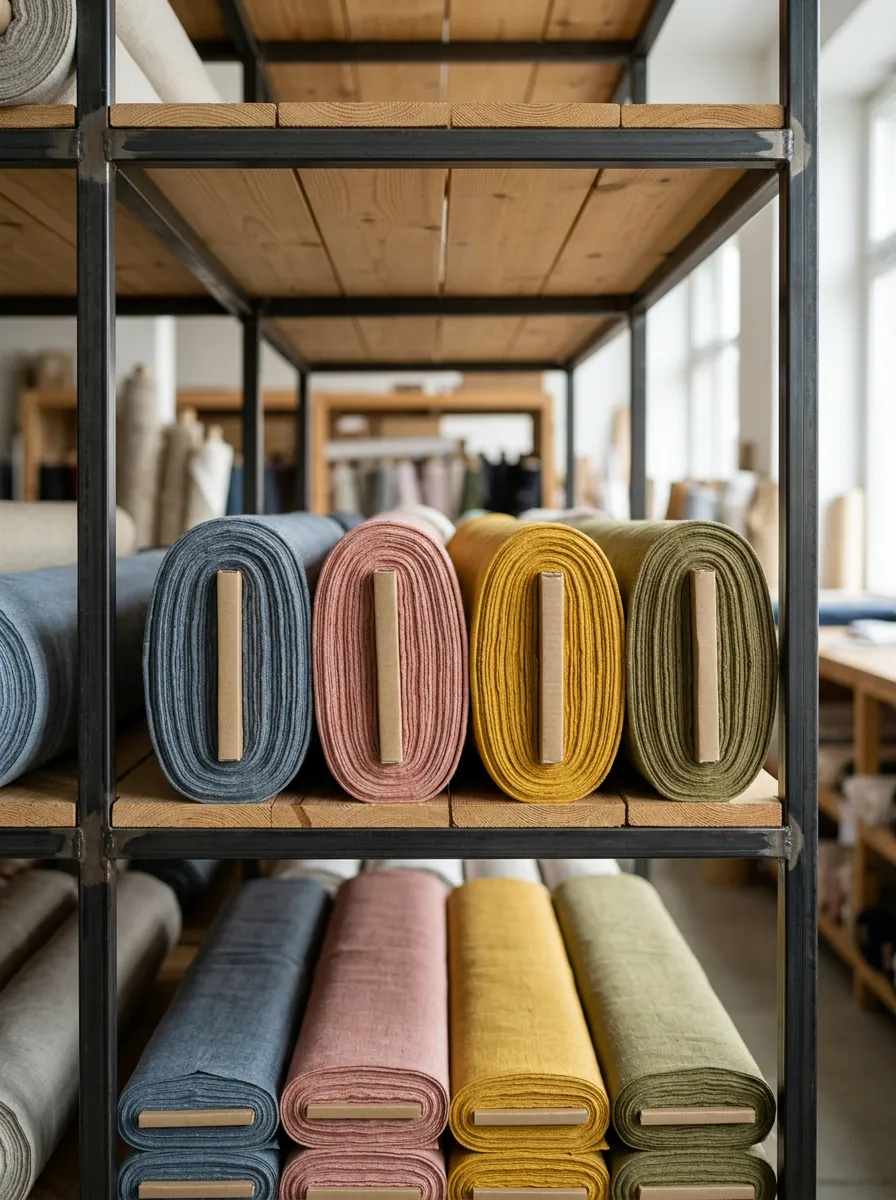 Muestras de tela sobre mesa